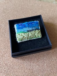 Image 2 of Landscape Fields Hand Stitched Brooch