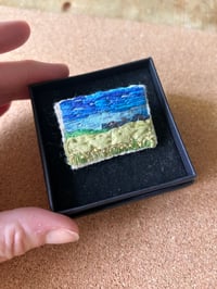 Image 1 of Landscape Fields Hand Stitched Brooch