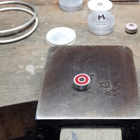 Image 4 of 'Golden Record' Bangle with Red Slider