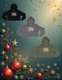 Image 4 of Women’s Cropped Hoodie Festive Merry Christmas Design