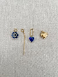 Image 1 of Ensemble 4 charms PEONIE bleu  