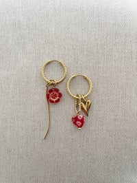 Image 2 of Ensemble 4 charms PEONIE rouge   