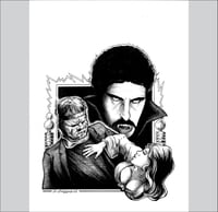 Dracula Vs Frankenstein original pen and ink art