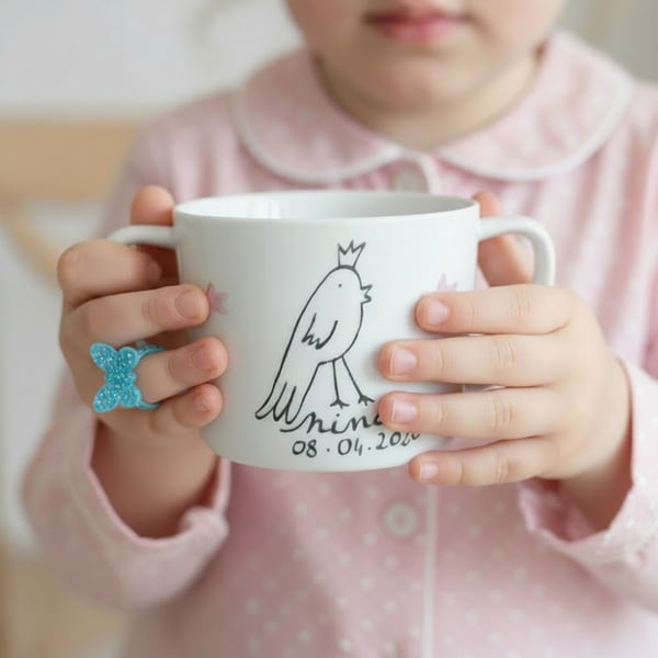 Image of Tasse bébé oiseau roi ❤️ rose