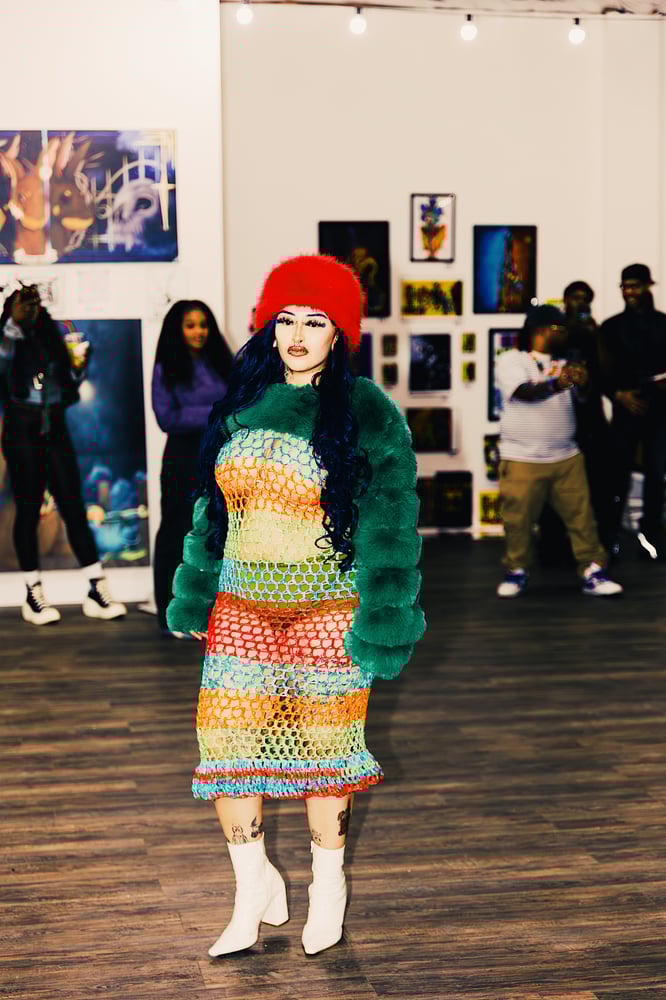 Image of Rainbow Mesh Dress