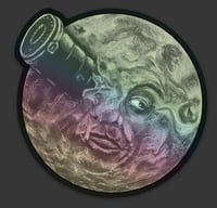 Trip to the Moon 3.25" x 3.25"  holographic sticker