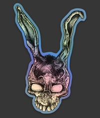Frank the Bunny 2.20" x3.30"  holographic sticker
