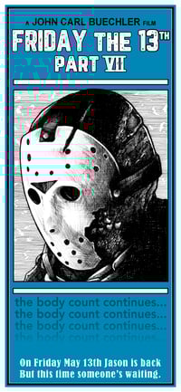 Friday the 13th part 7  6" x 13"  Print