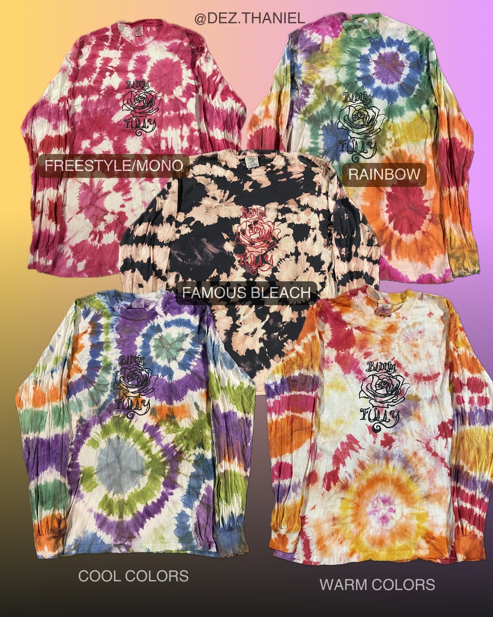 Image of "Bloom Fully" Tie Dye Tees