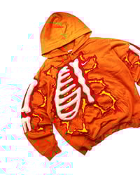 Image 2 of Re-worked One of Kind Nike 3D Puff Skeleton Flameframe Hoodie Size L