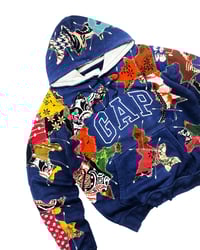Image 3 of Re-worked One of Kind GAP Indonesian Batik  Patchworks Hoodie size S