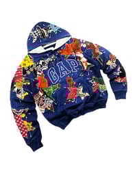 Image 2 of Re-worked One of Kind GAP Indonesian Batik  Patchworks Hoodie size S