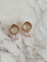 Image 1 of Crystal Rosebud Bows (Rose Gold) 