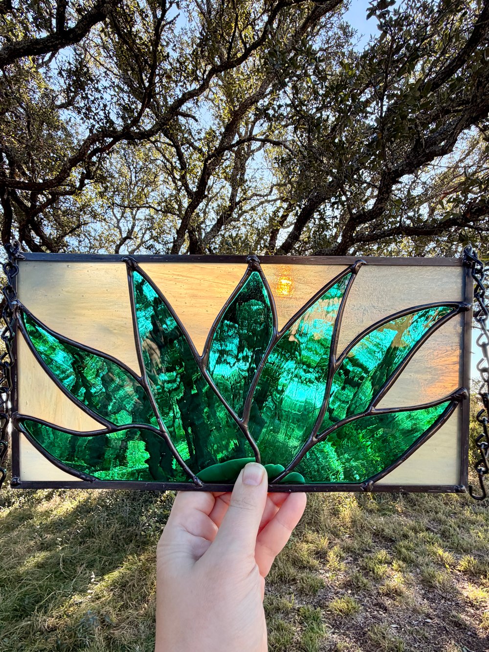 Image of Agave Panel Green Waterglass