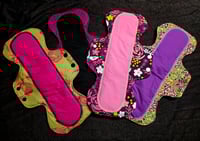 Image 3 of Heavy Absorbency Cotton Pad Set with Hidden Waterproof Layer- Berry Brights