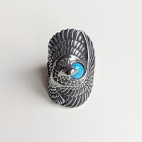 Image 1 of Large Turquoise Eagle Ring