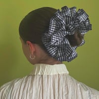 Image 1 of  Navy Davey Ruffle Scrunchie 