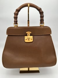 Image 1 of Gucci Bamboo Lady Lock Brown Leather Top Handle Bag