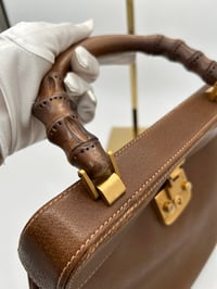 Image 2 of Gucci Bamboo Lady Lock Brown Leather Top Handle Bag