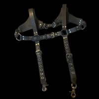 Image 1 of Worn distressed bondage leather chest harness