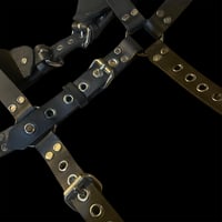Image 4 of Worn distressed bondage leather chest harness