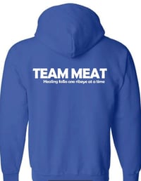 Image 2 of Team Meat Circle Logo Patch - Full-zip Hooded Sweatshirt - Royal Blue