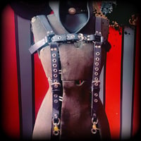 Image 3 of Worn distressed bondage leather chest harness