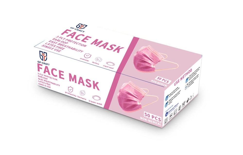 Image of GP03 - 2000pcs Pink Disposable Facemask