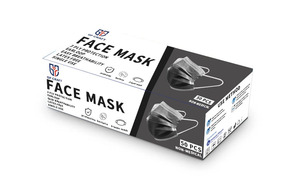 Image of GP02 - 2000pcs Black Disposable Facemask