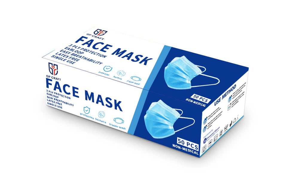 Image of GP01 - 2000pcs Blue Disposable Facemask
