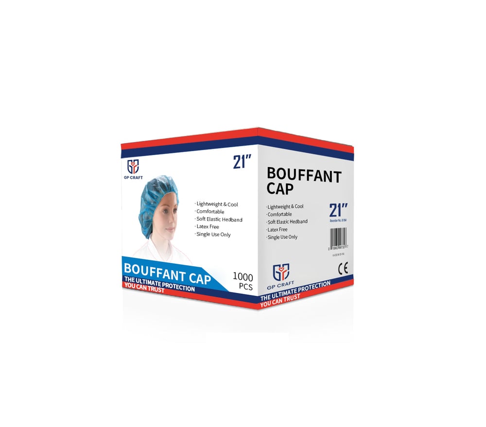 Image of GP06 - 1000pcs 21" Blue Bouffant Caps
