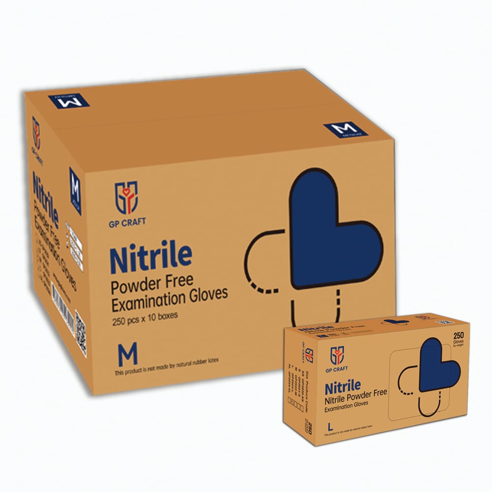 Image of GP35-3.5mil Disposable Blue Nitrile Gloves (1 Case, 2500 Gloves)