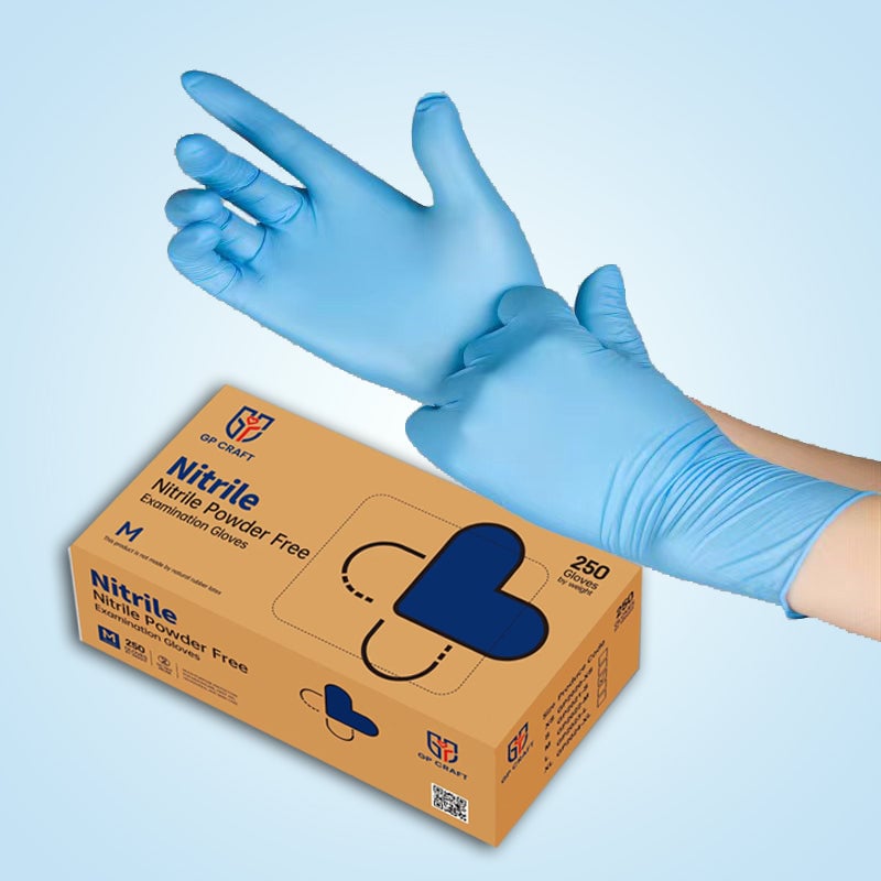 Image of GP35-3.5mil Disposable Blue Nitrile Gloves (1 Case, 2500 Gloves)
