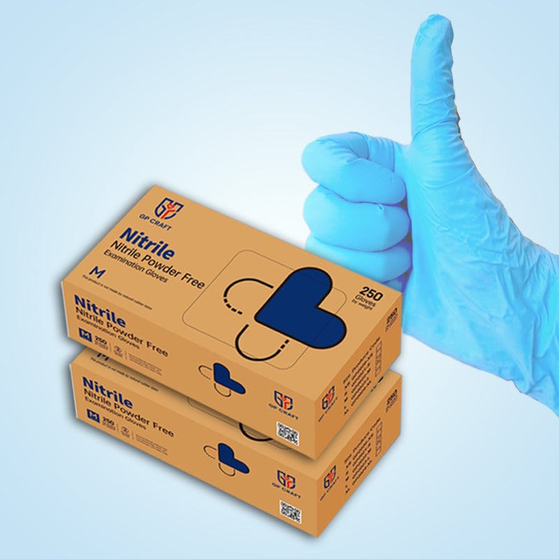 Image of GP35-3.5mil Disposable Blue Nitrile Gloves (1 Case, 2500 Gloves)