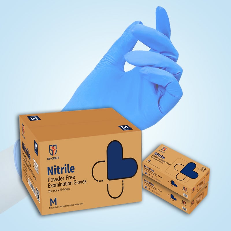 Image of GP35-3.5mil Disposable Blue Nitrile Gloves (1 Case, 2500 Gloves)