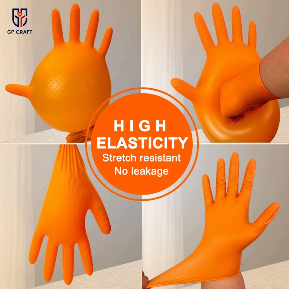 Image of GP68-8mil Diamond Grip Orange Nitrile Gloves (1 Case, 1000 Gloves)