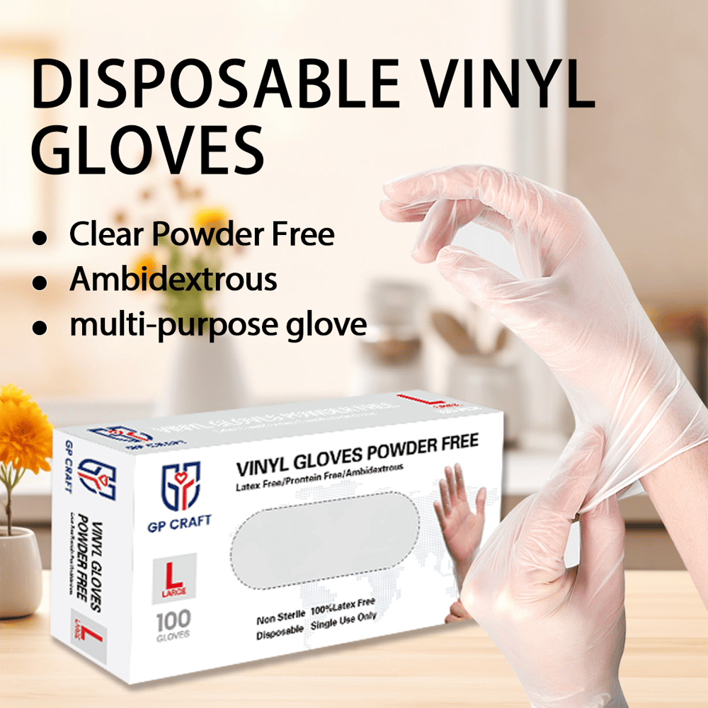 Image of Exam Vinyl Gloves, Synmax Latex-Free, Powder-Free, Non-Sterile Medical Disposable Gloves (100 box...