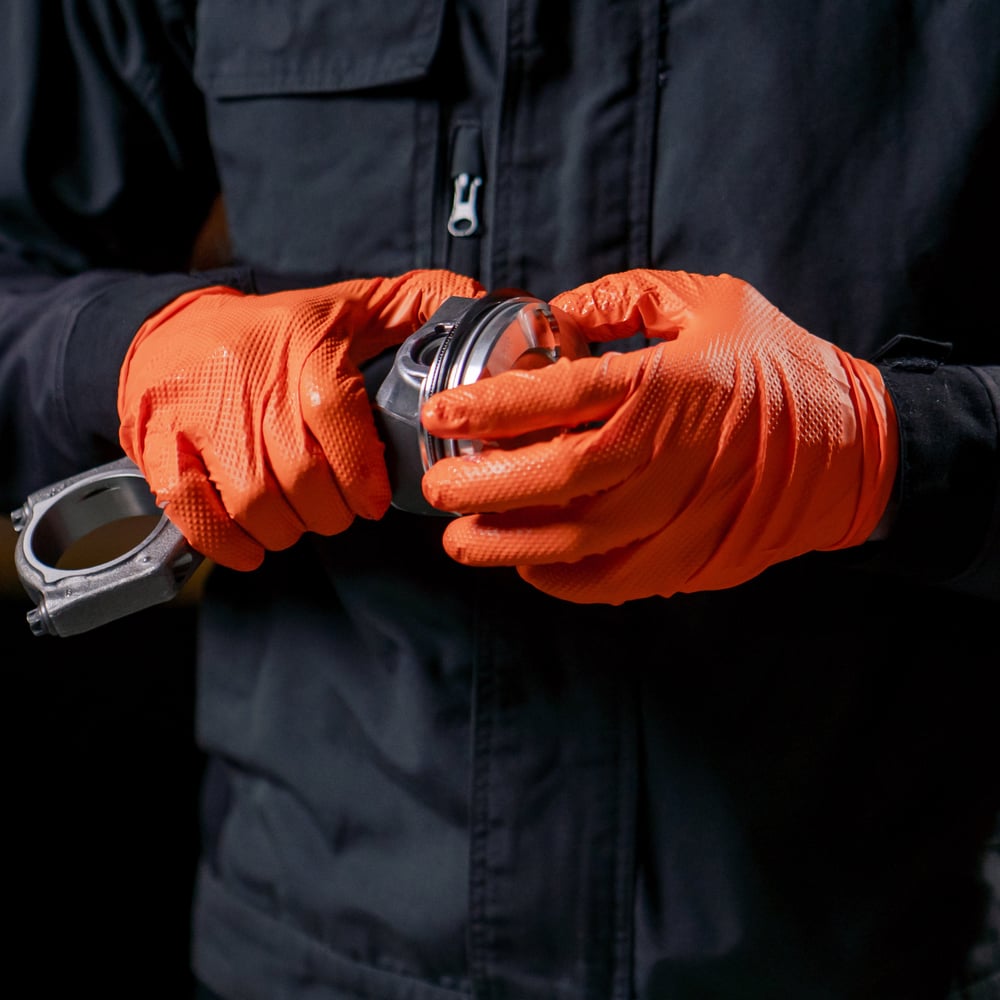 Image of GP68-8mil Diamond Grip Orange Nitrile Gloves (1 Case, 1000 Gloves)