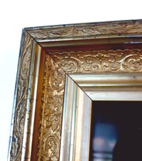Image 2 of Black Goat in antique gold frame