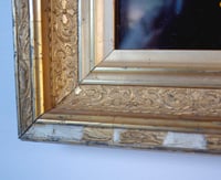 Image 3 of Black Goat in antique gold frame