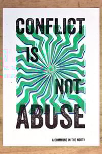 Image 3 of 'CONFLICT IS NOT ABUSE' Risograph Print