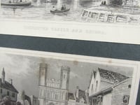 Image 10 of Antique Kent Miniature Engraving Print Duo in Vintage Frame, Rochester Castle and Canterbury Gate