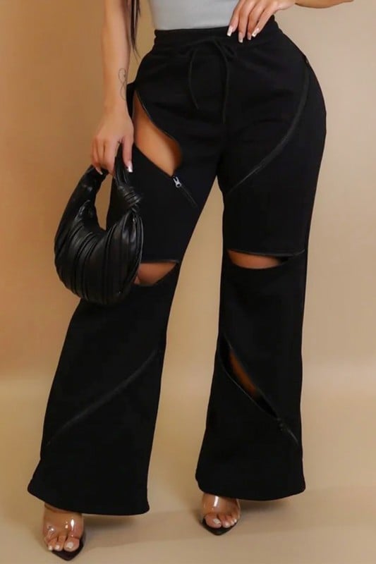 Image of Zipper Joggers (black)