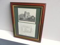 Image 3 of Antique Carisbrooke Castle Engraving Print Duo in Vintage Frame, Isle of Wight Scenery