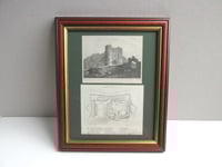 Image 2 of Antique Carisbrooke Castle Engraving Print Duo in Vintage Frame, Isle of Wight Scenery