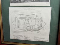 Image 5 of Antique Carisbrooke Castle Engraving Print Duo in Vintage Frame, Isle of Wight Scenery