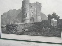 Image 6 of Antique Carisbrooke Castle Engraving Print Duo in Vintage Frame, Isle of Wight Scenery