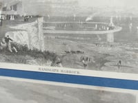 Image 8 of Antique Ramsgate Harbour and Dover Castle Small Engraving Print Duo in a Frame, Coastal Kent Scenery