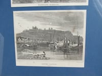 Image 6 of Antique Ramsgate Harbour and Dover Castle Small Engraving Print Duo in a Frame, Coastal Kent Scenery