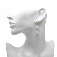 Image 5 of By the Sea Flower Earrings Collection: Genuine Gemstone Hoops | 14k Gold Plated
